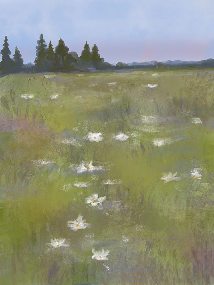 Field Of White Flowers 1 art print by Doris Charest for $57.95 CAD