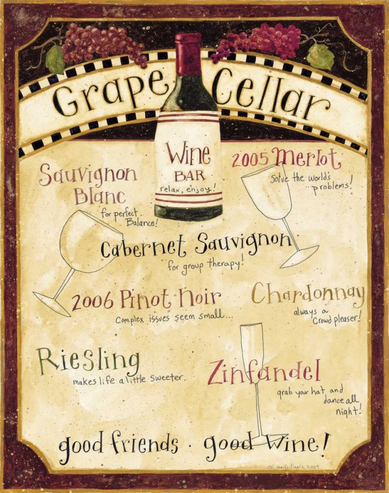 Wine Menu art print by Dan DiPaolo for $57.95 CAD