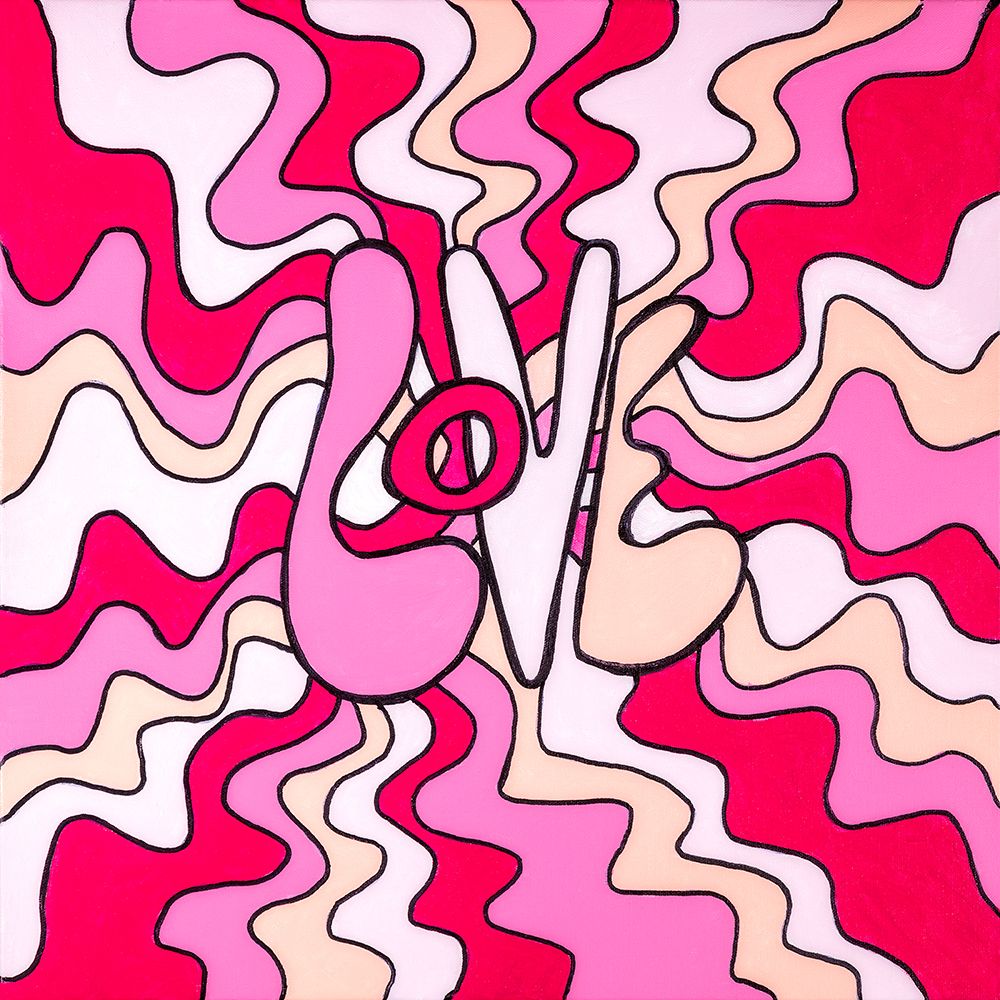 Pink Waves Of Love art print by David Dayan Fisher for $57.95 CAD