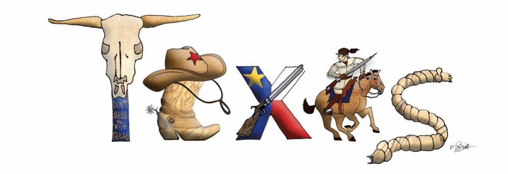 Texas Illustration art print by Diane Stimson for $57.95 CAD