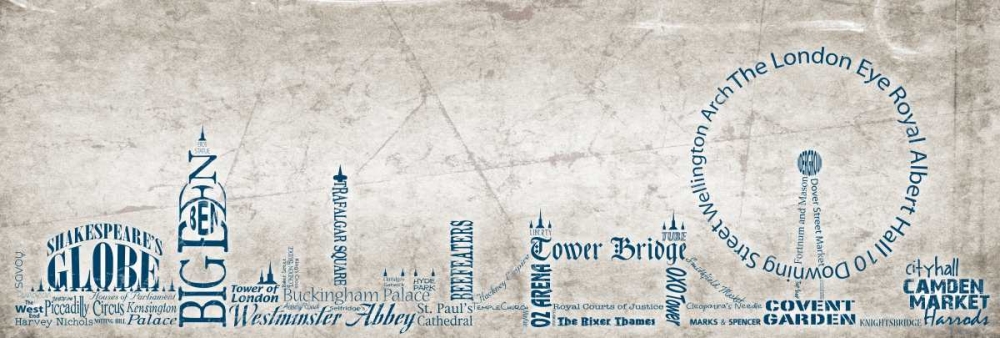 London Skyline Blue art print by Diane Stimson for $57.95 CAD