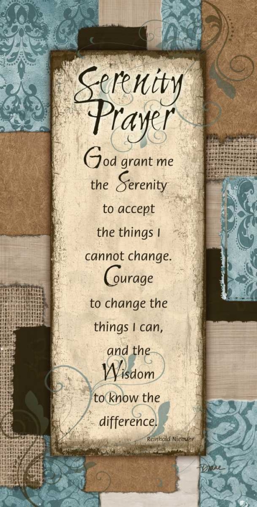 Patchwork Serenity Prayer Blue art print by Diane Stimson for $57.95 CAD