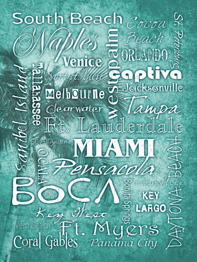 FL Cities Aqua art print by Diane Stimson for $57.95 CAD