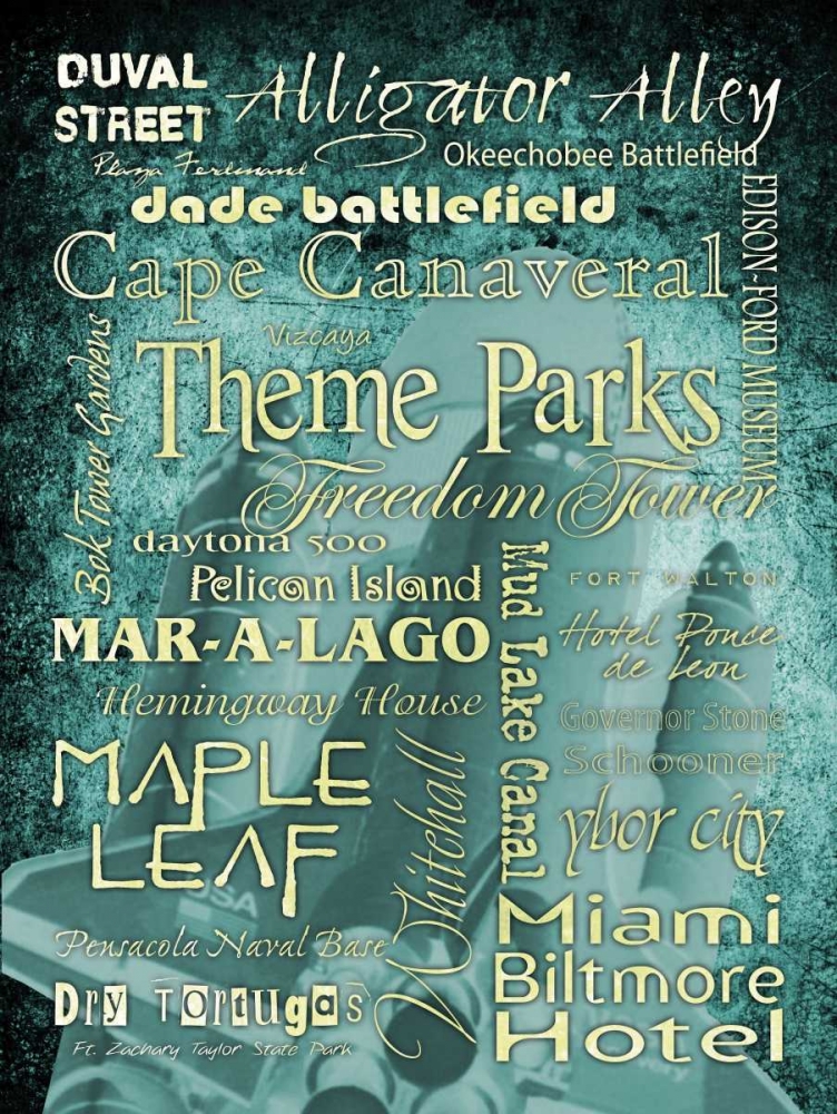 FL LandmarksTeal art print by Diane Stimson for $57.95 CAD