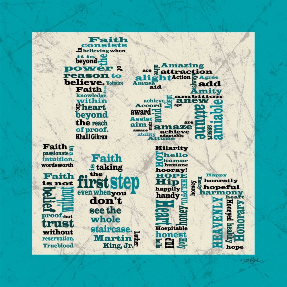 Faith Aqua art print by Diane Stimson for $57.95 CAD