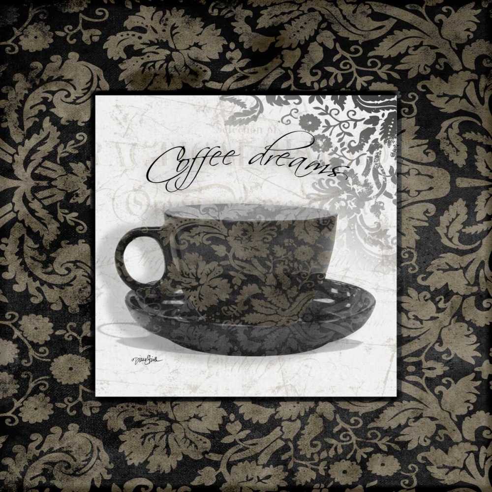 Coffee Damask 1 art print by Diane Stimson for $57.95 CAD