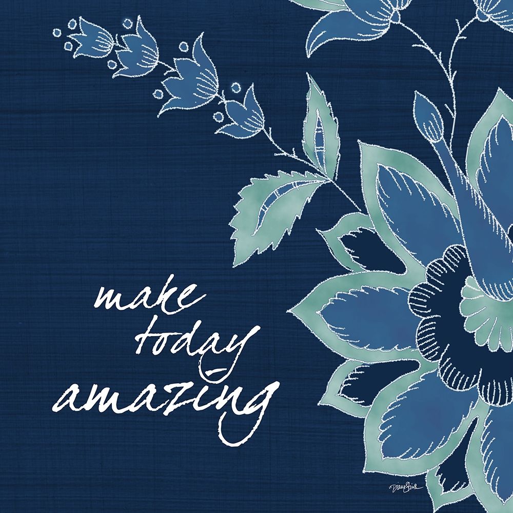 Navy Floral 1 art print by Diane Stimson for $57.95 CAD
