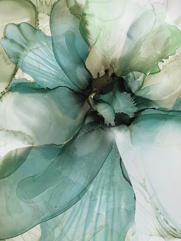 Sage And Teal Flowers 2 art print by Emma Catherine Debs for $57.95 CAD