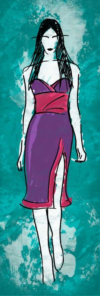 Runway Model on Teal art print by Enrique Rodriquez Jr. for $57.95 CAD