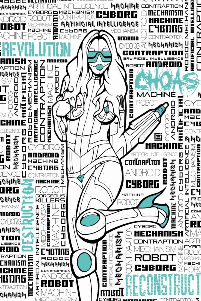 Robot Chick art print by Enrique Rodriquez Jr. for $57.95 CAD