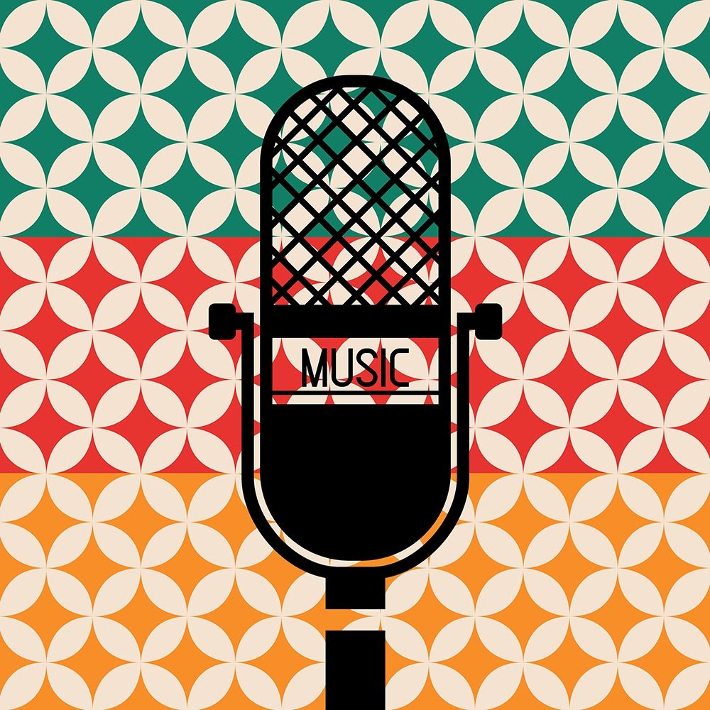 Microphone Music Retro art print by Enrique Rodriquez Jr. for $57.95 CAD