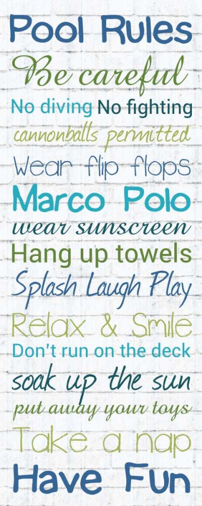 Pool Rules White Wash 3 art print by Lauren Gibbons for $57.95 CAD
