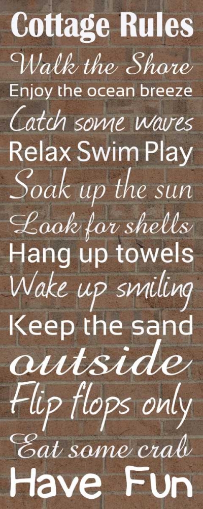 Cottage Rules Brick art print by Lauren Gibbons for $57.95 CAD