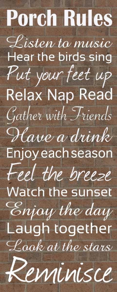 Porch Rules Brick art print by Lauren Gibbons for $57.95 CAD