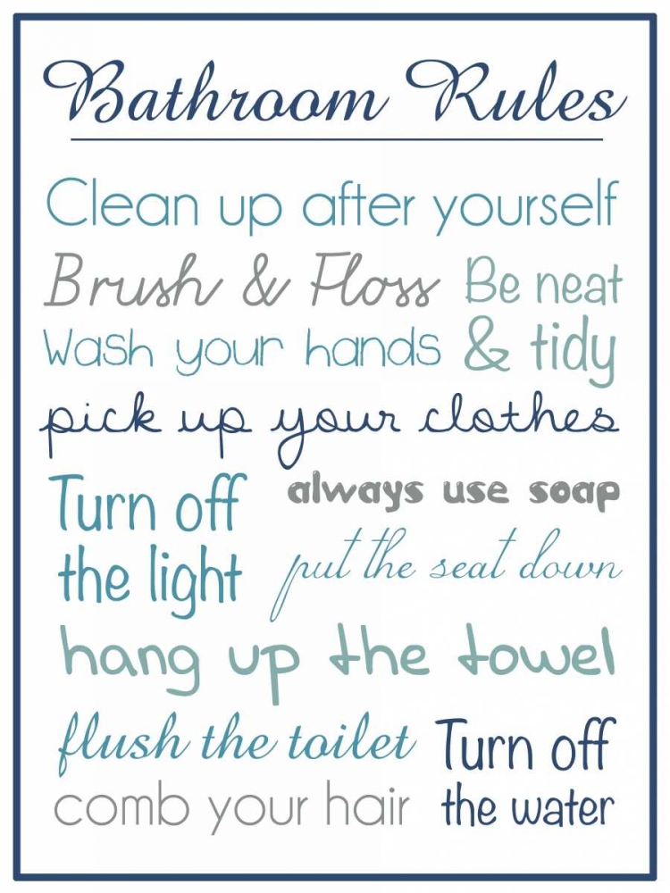 Bath Rules b 2 art print by Lauren Gibbons for $57.95 CAD