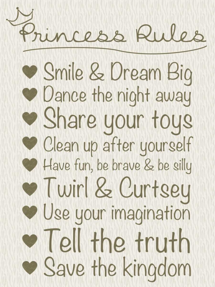 Princess Rules Cream art print by Lauren Gibbons for $57.95 CAD