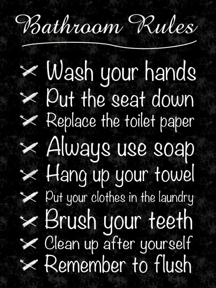 Bathroom Rules art print by Lauren Gibbons for $57.95 CAD