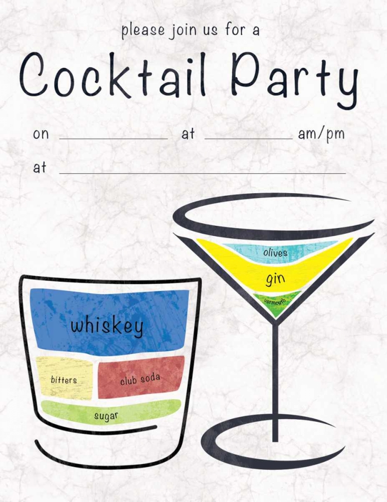 Cocktail 2 Invitation art print by Lauren Gibbons for $57.95 CAD