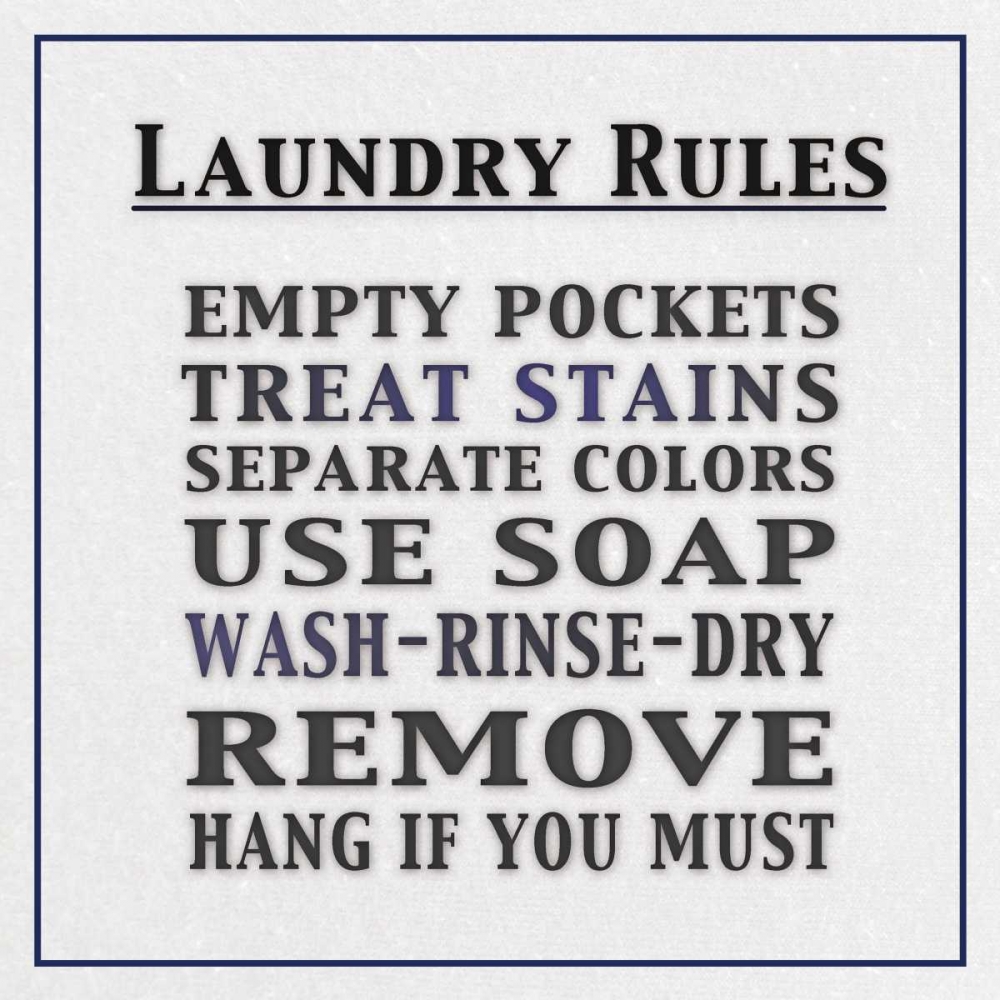 Laundry Rules Square art print by Lauren Gibbons for $57.95 CAD
