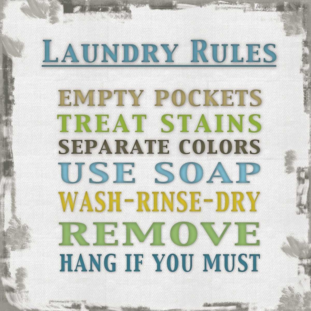 Laundry Rules art print by Lauren Gibbons for $57.95 CAD