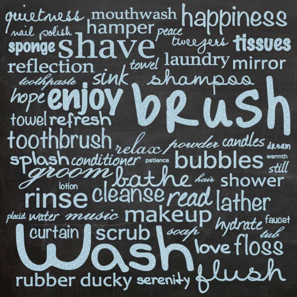 Bathroom Words B1 art print by Lauren Gibbons for $57.95 CAD