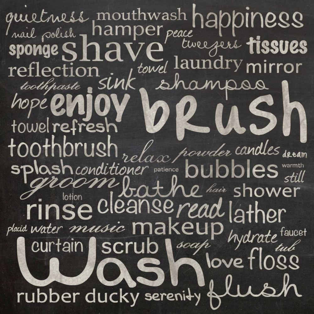 Bathroom Words art print by Lauren Gibbons for $57.95 CAD