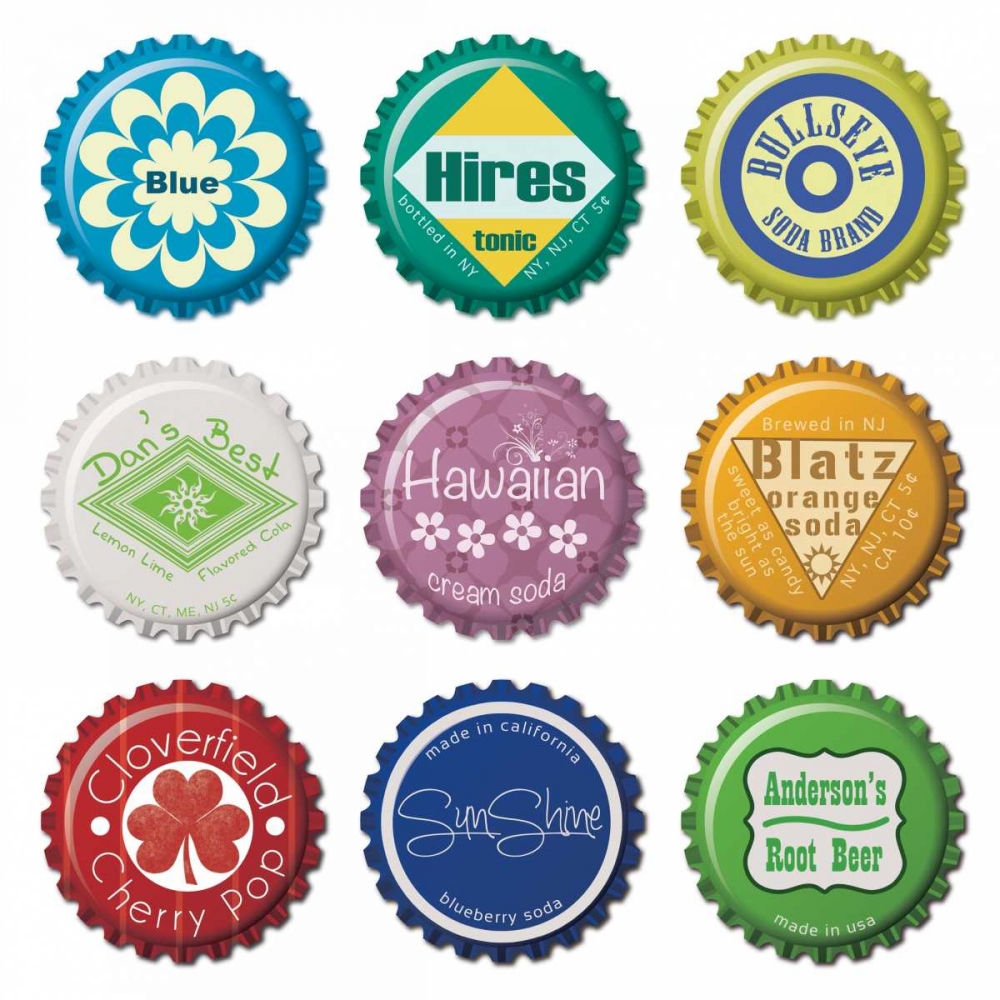 Botttle Caps art print by Lauren Gibbons for $57.95 CAD