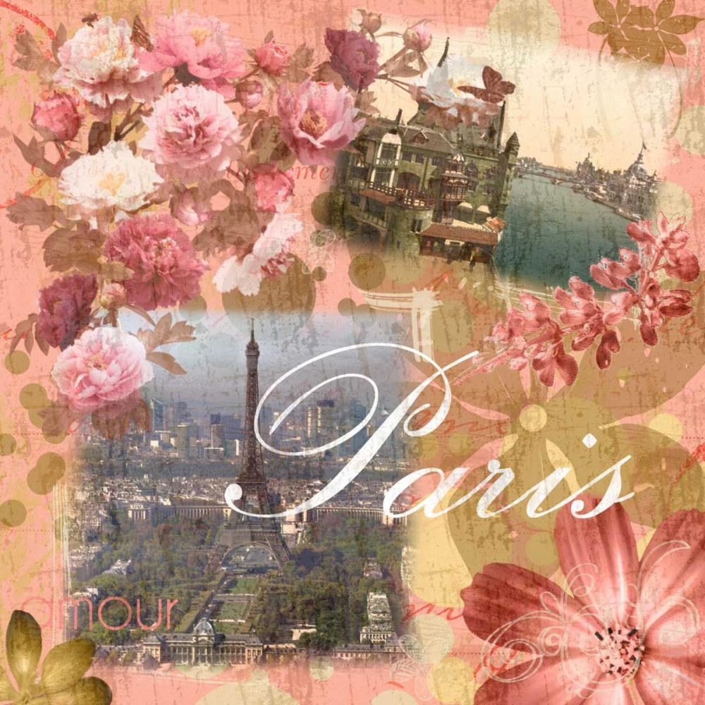 Paris Amour Coral art print by Lauren Gibbons for $57.95 CAD