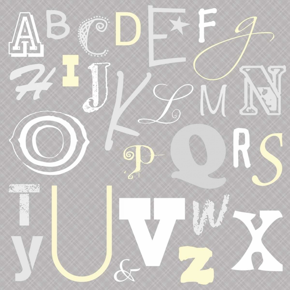 Kids Alphabet Gray 2 art print by Lauren Gibbons for $57.95 CAD