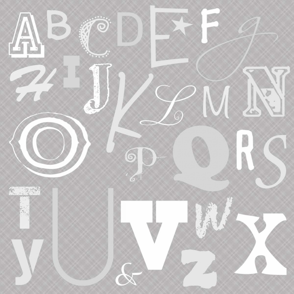 Kids Alphabet Gray art print by Lauren Gibbons for $57.95 CAD