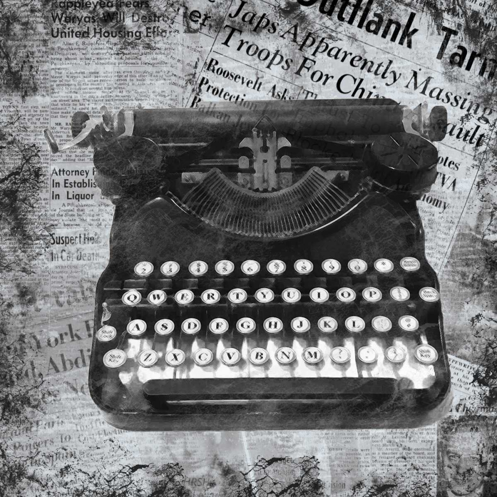 Vintage Typewriter art print by Lauren Gibbons for $57.95 CAD