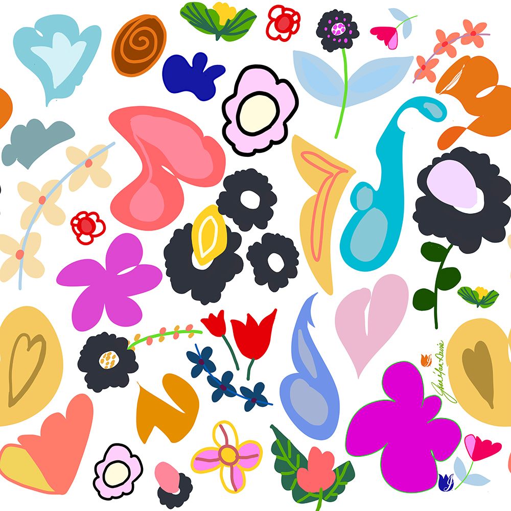 Vibrant Colorform Backyard 1 art print by Joan Davis for $57.95 CAD