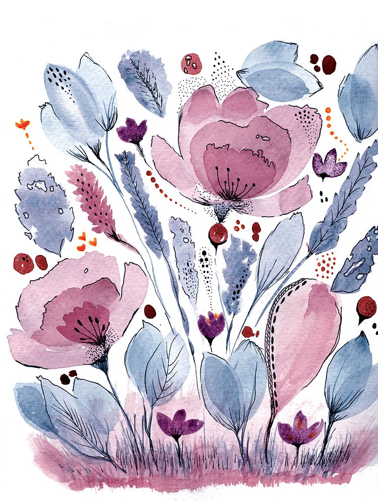Purple And Blue Garden 2 art print by Julia Frost for $57.95 CAD