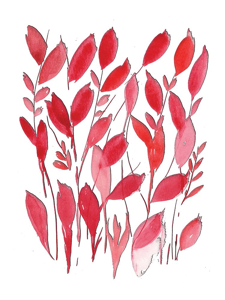 Red Watercolor Leaves 1 art print by Julia Frost for $57.95 CAD