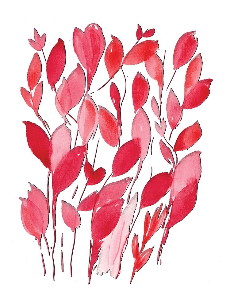 Red Watercolor Leaves 2 art print by Julia Frost for $57.95 CAD
