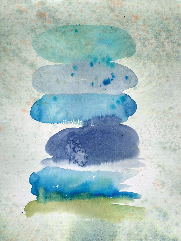 Blue Watercolor Cloudy Stones 2 art print by Julia Frost for $57.95 CAD