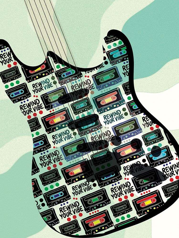 Rewind Guitar art print by Julia Frost for $57.95 CAD