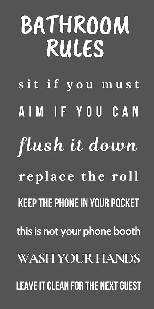 Bathroom Rules art print by Julia Frost for $57.95 CAD