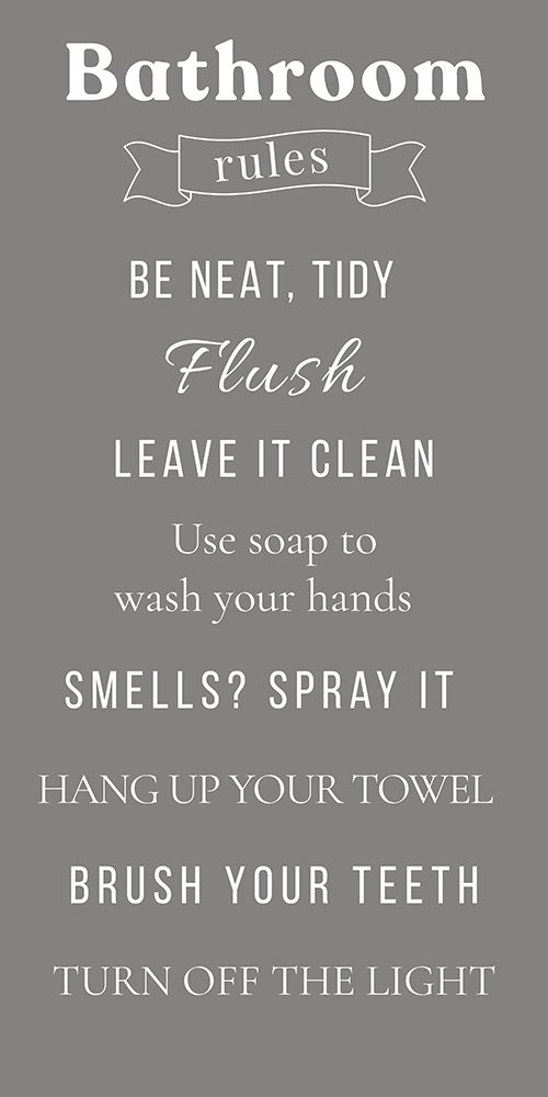 Bathroom Rules art print by Julia Frost for $57.95 CAD