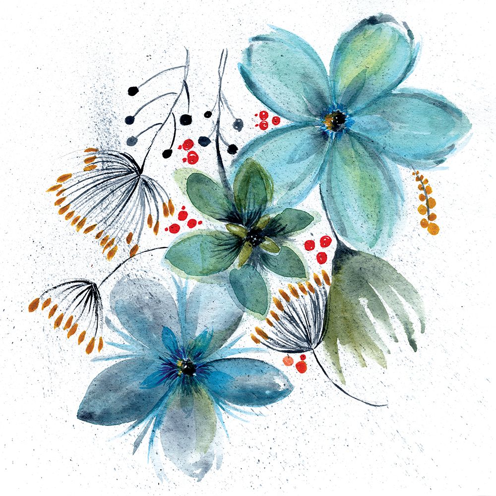 Watercolor Blue Melody 1 art print by Julia Frost for $57.95 CAD
