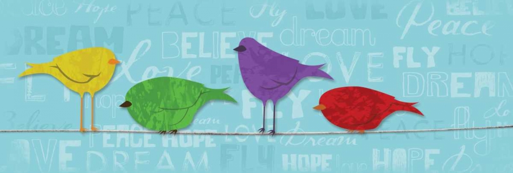 Birds On Line  Text art print by Jace Grey for $57.95 CAD