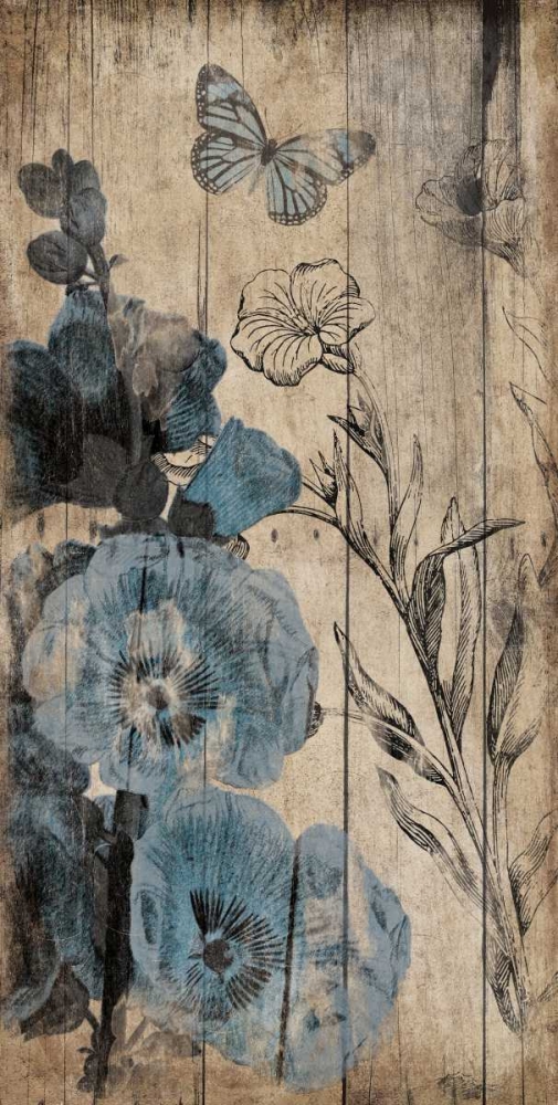 Wood Floral Blue art print by Jace Grey for $57.95 CAD