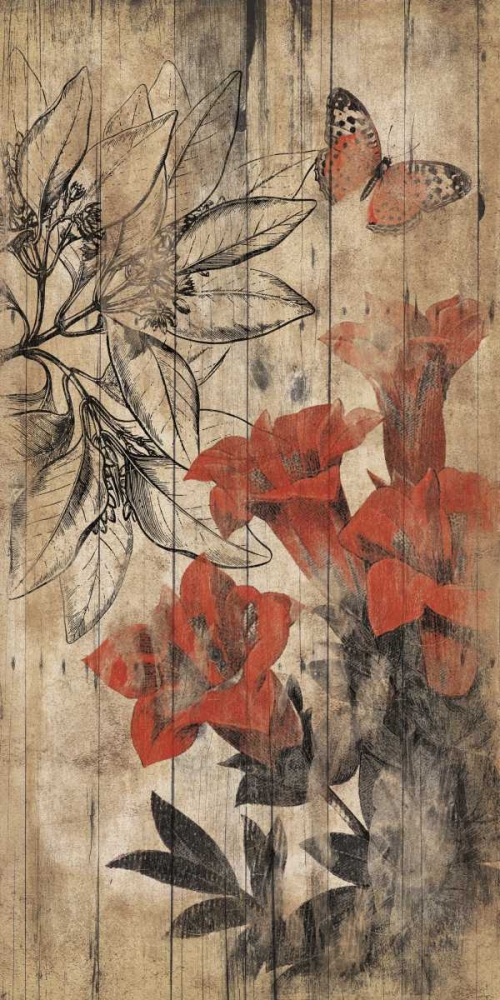 Wood Floral Red art print by Jace Grey for $57.95 CAD