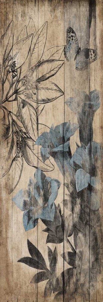 Wood Floral Blue 2 art print by Jace Grey for $57.95 CAD