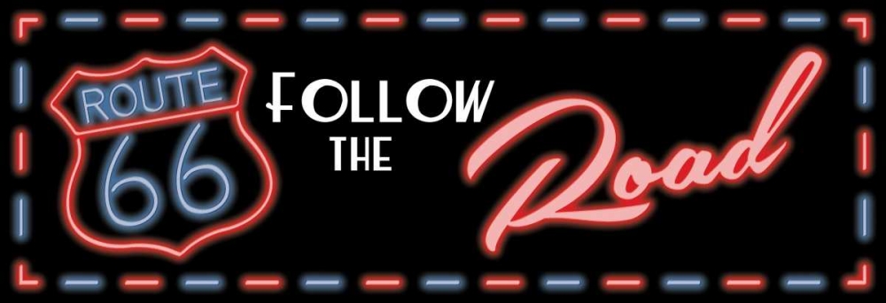 Neon Route 66 art print by Jace Grey for $57.95 CAD