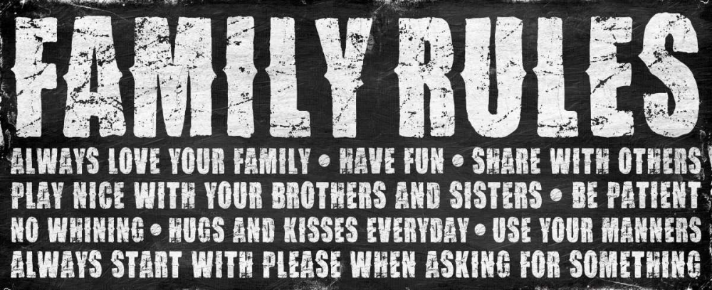 Family rules art print by Jace Grey for $57.95 CAD