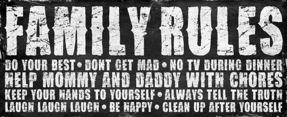 Family Rules Mate art print by Jace Grey for $57.95 CAD