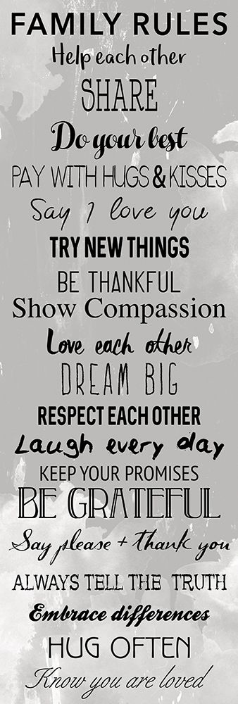 Family Rules Black art print by Jace Grey for $57.95 CAD