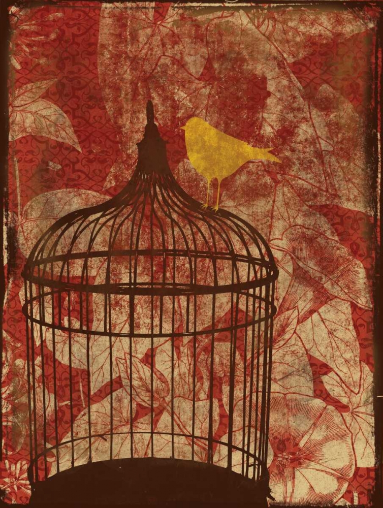 Birdcage on Red 2 art print by Jace Grey for $57.95 CAD