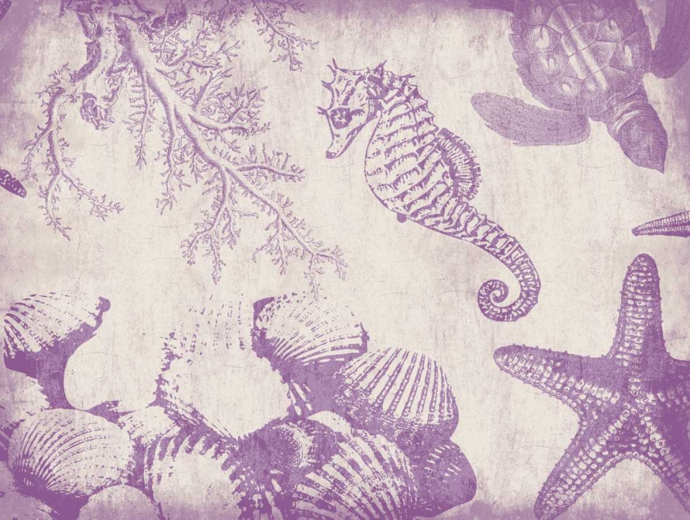 Sea Life in Plum 1 art print by Jace Grey for $57.95 CAD